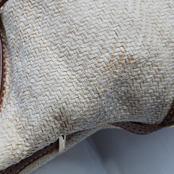 Chaps Rafia & Faux Leather Shoulder Bag - Picture 6 of 16